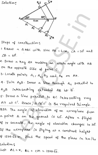 Solved CBSE Sample Papers for Class 10 Maths Set 6 1.27