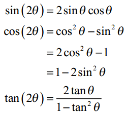 Trig Cheat Sheet Double Angle Formulas