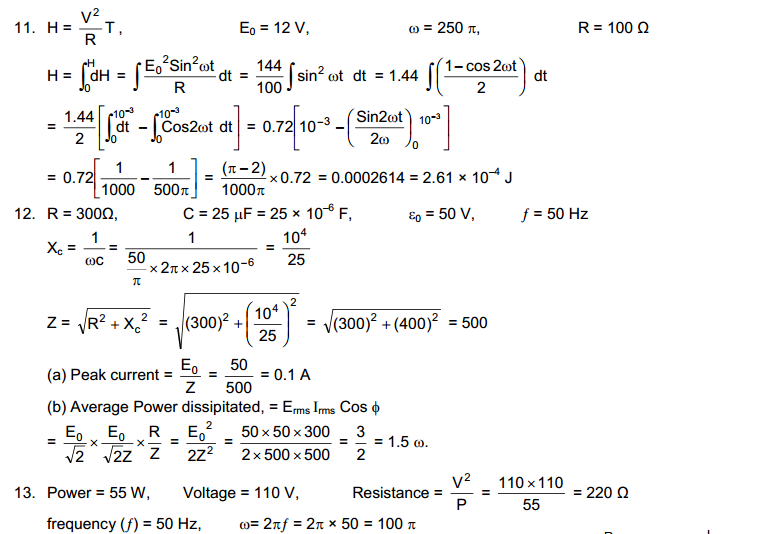 Alternating Current HC Verma Concepts of Physics Solutions