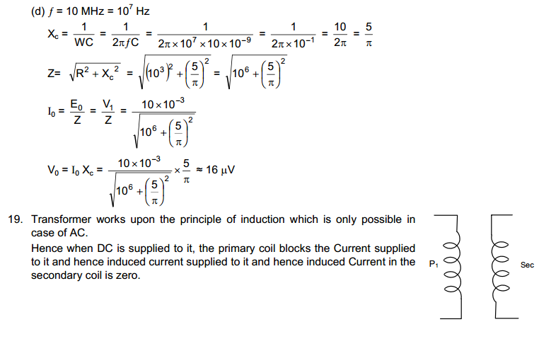 Alternating Current HC Verma Concepts of Physics Solutions