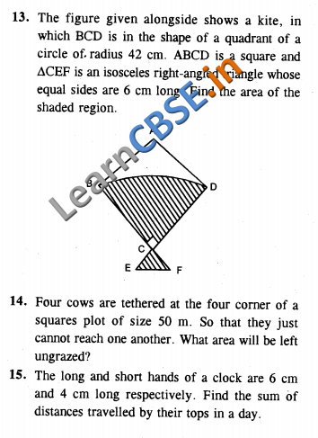  Areas Related to Circles CBSE Class 10 Maths HOTS 