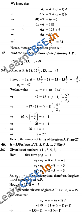Arithmetic Progressions NCERT Solutions Class 10 Maths SAQ 3 Marks 01