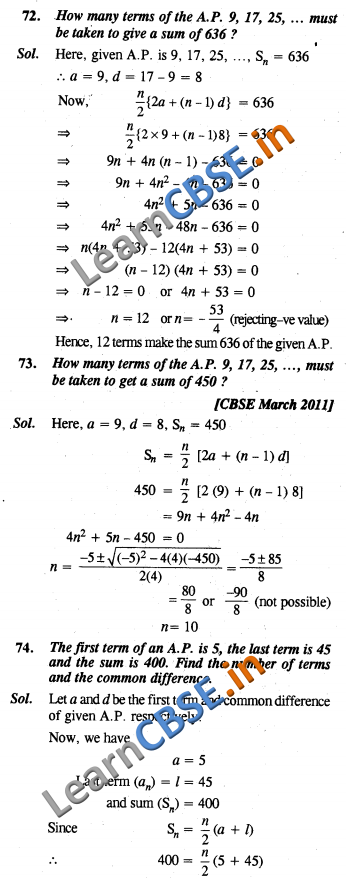 CBSE Class 10 Maths Arithmetic Progressions 04
