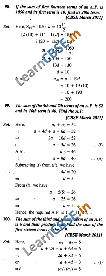 NCERT Solutions for Class 10 Maths Chapter 05 01