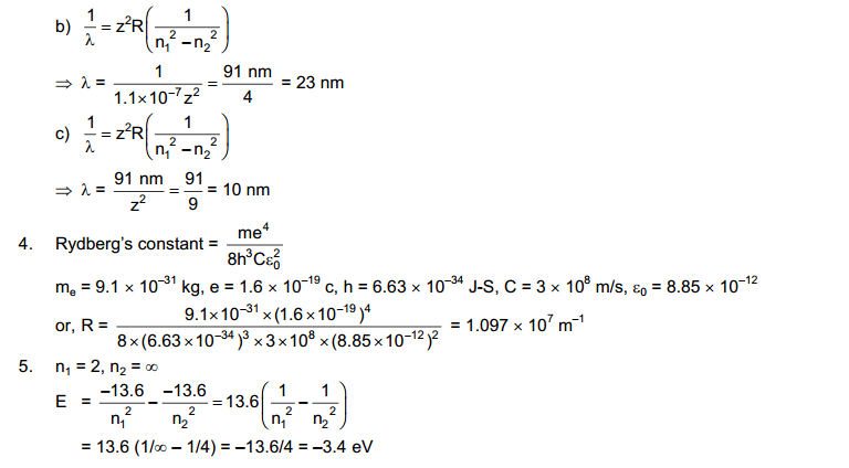 Bohr's Theory and Physics of Atom HC Verma Concepts of Physics Solutions
