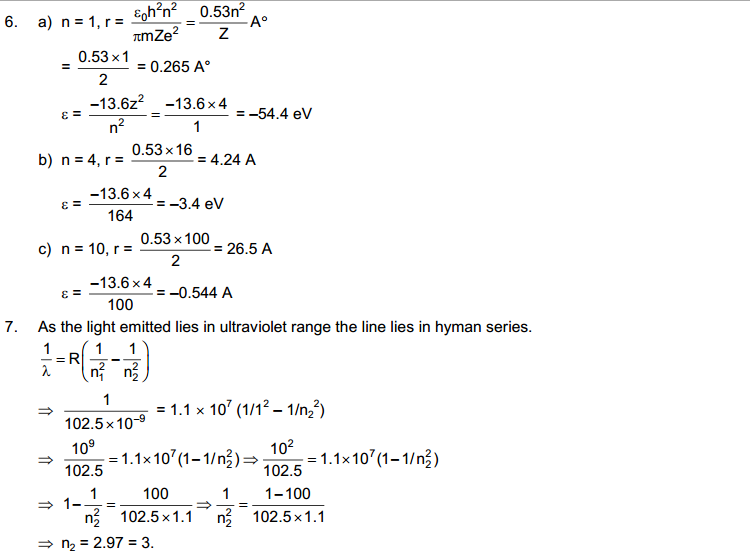 Bohr's Theory and Physics of Atom HC Verma Concepts of Physics Solutions