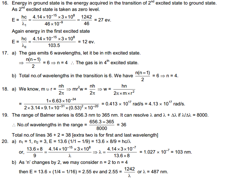 Bohr's Theory and Physics of Atom hc verma solutions ebook