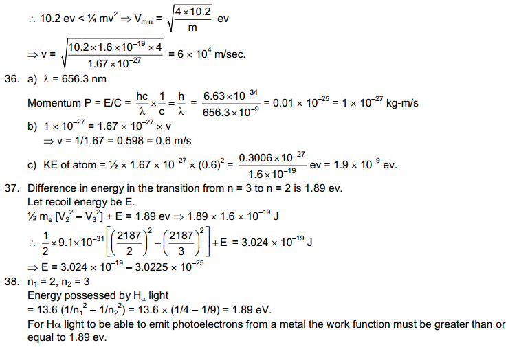 Bohr's Theory and Physics of Atom HC Verrma Objective Solutions
