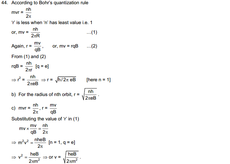 Bohr's Theory and Physics of Atom HC Verrma Objective Solutions