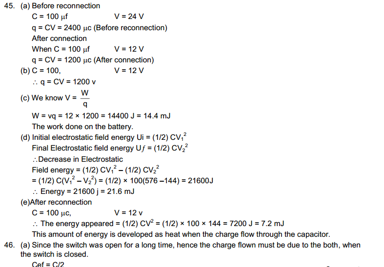 Capacitor HC Verma Solutions PDF