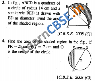 CBSE Board Papers Class 10 Maths Areas Related To Circles 01