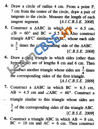  CBSE Board Papers Class 10 Maths Constructions 02 