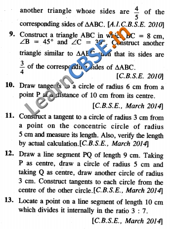  CBSE Board Papers Class 10 Maths Constructions 03 