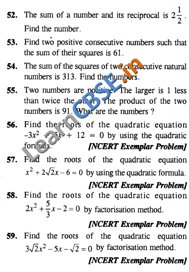  Maths CBSE Class 10 CCE Summative Assessment SAQ 2 Marks 