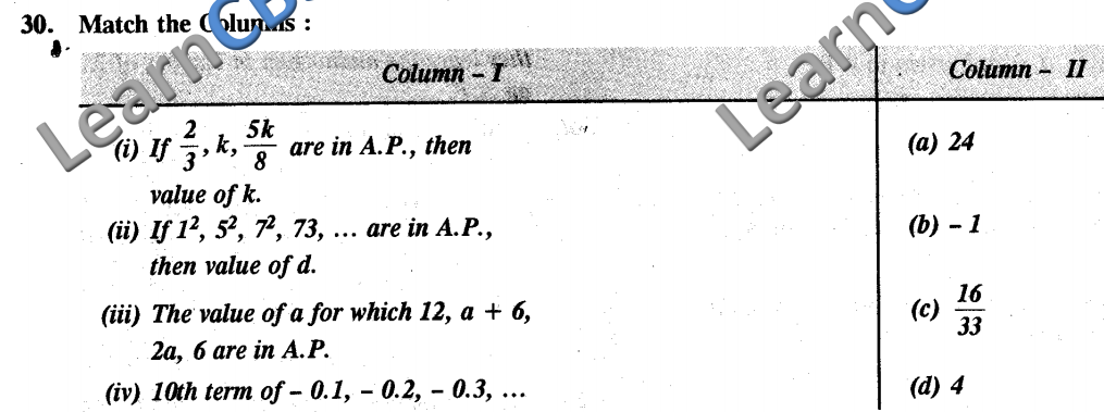 CBSE Class 10 Book Maths Objective Type Questions And Answers