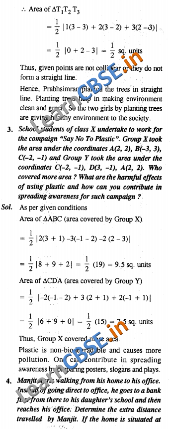 CBSE Class 10 Maths Coordinate Geometry Value Base Questions