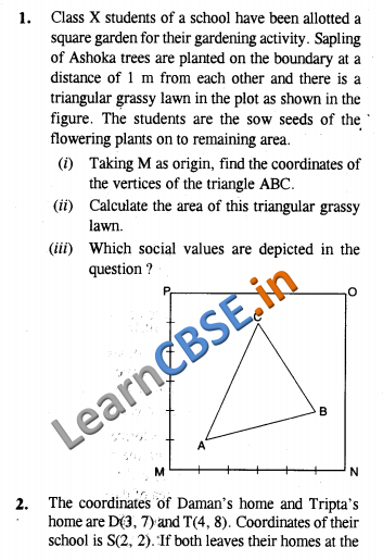 CBSE Class 10 Maths Coordinate Geometry VBQ For Practice