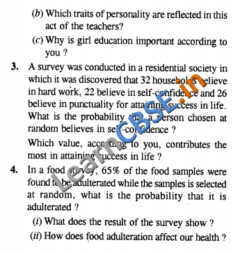 NCERT Solutions for Class 10 Maths Value base Questions
