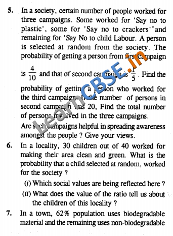 NCERT Solutions for Class 10 Maths Value base Questions