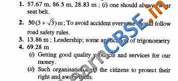 CBSE Class 10 Maths Some Applications Of Trigonometry VBQ Answers