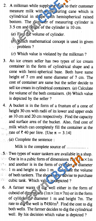 NCERT Solutions for Class 10 Maths Value Based Questions