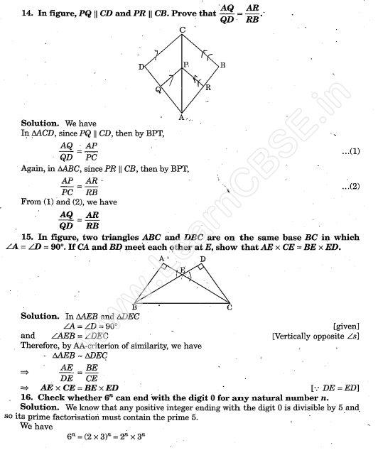 CBSE Sample Papers For Class 10 Maths SA1 Solved Papers