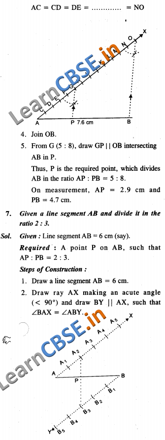  CBSE Class 10 Constructions Solutions SAQ 3 marks 
