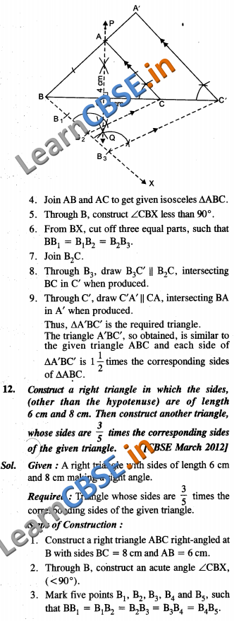  CBSE Class 10 Constructions Solutions SAQ 2 marks 02 