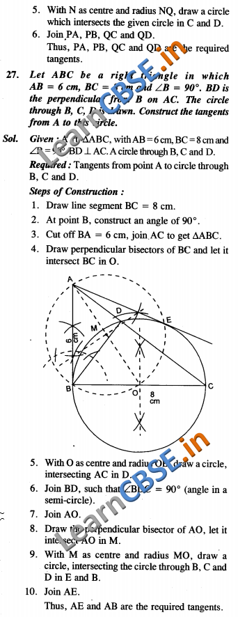  Constructions CBSE NCERT Solutions For Class 10 Maths SAQ 04