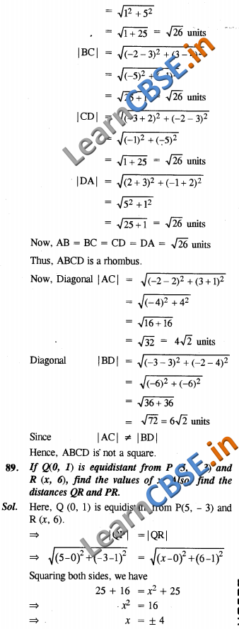CBSE Class 10 Coordinate Geometry Solutions LAQ 01