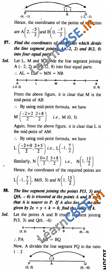  CBSE Class 10 Coordinate Geometry Solutions SAQ 3 Marks 02 