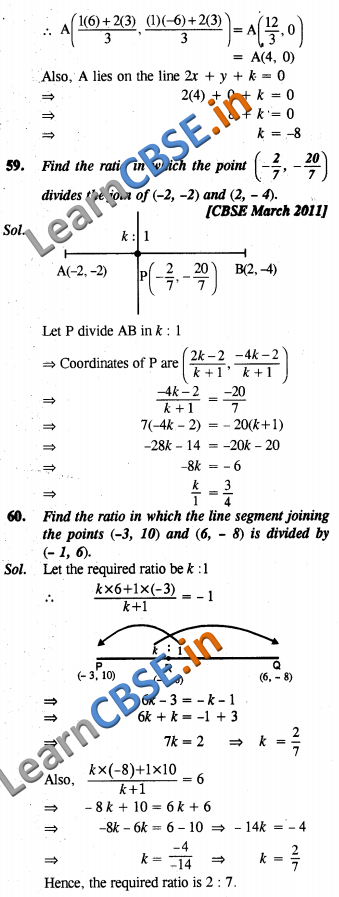  CBSE Class 10 Coordinate Geometry Solutions SAQ 3 Marks 03 