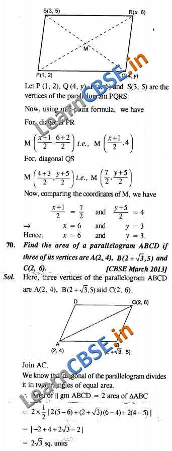  CBSE Class 10 Book Maths SAQ 3 Marks 