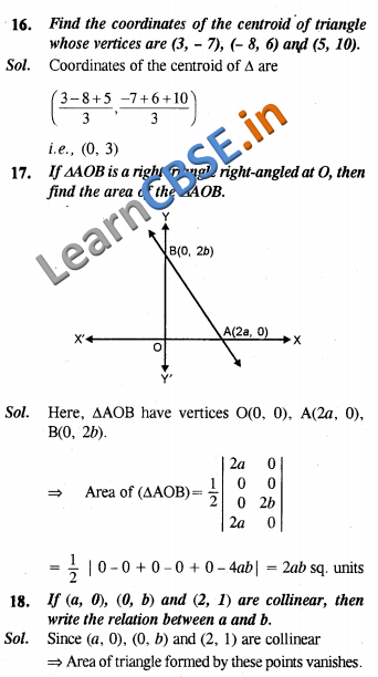 Maths CBSE Class 10 VSAQ Coordinate Geometry