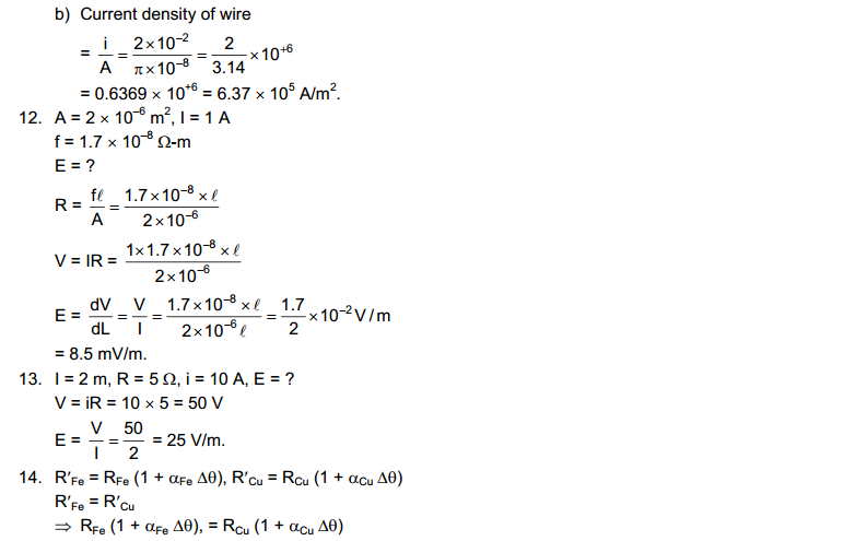 Electric Current in Conductors HC Verma Concepts of Physics Solutions