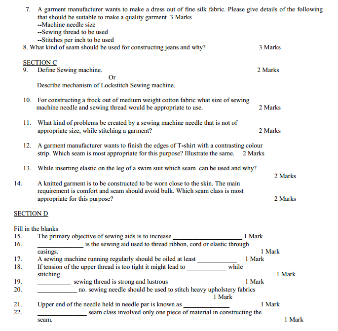 Fashion Design & Garment Technology Syllabus