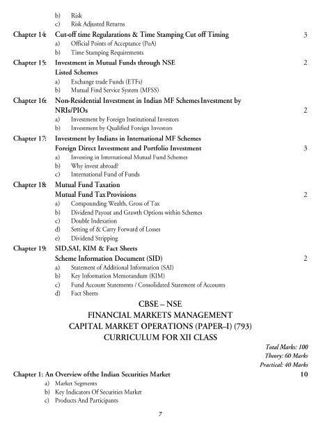  Financial Market Management Syllabus 