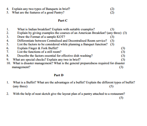  Food and Beverage Services Syllabus 