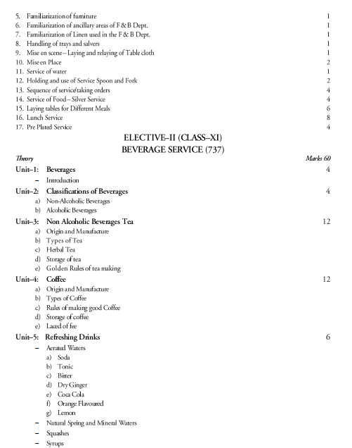  Food and Beverage Services Syllabus 