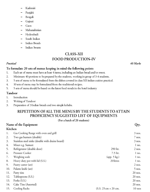  Food Production Syllabus 
