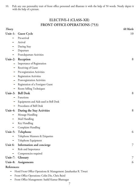  Front Office Management Syllabus 