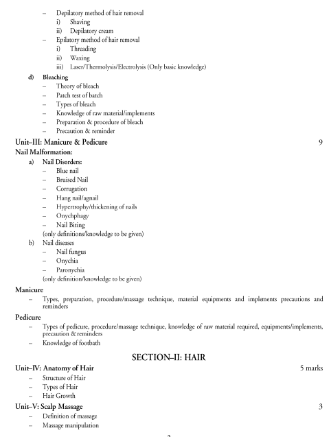  Health and Beauty Studies Syllabus 