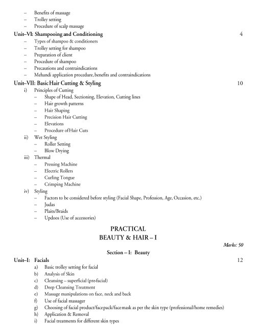  Health and Beauty Studies Syllabus 