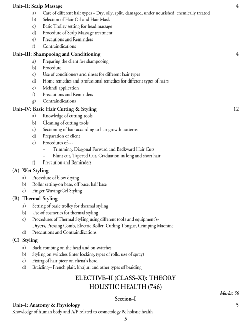  Health and Beauty Studies Syllabus 