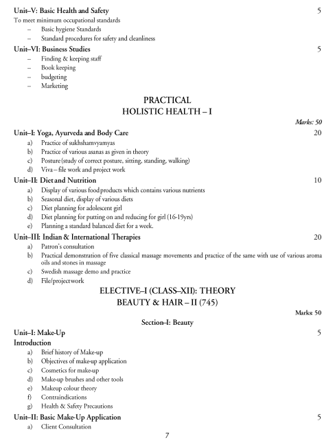  Health and Beauty Studies Syllabus 