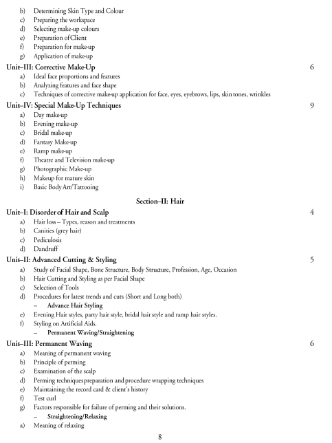  Health and Beauty Studies Syllabus 