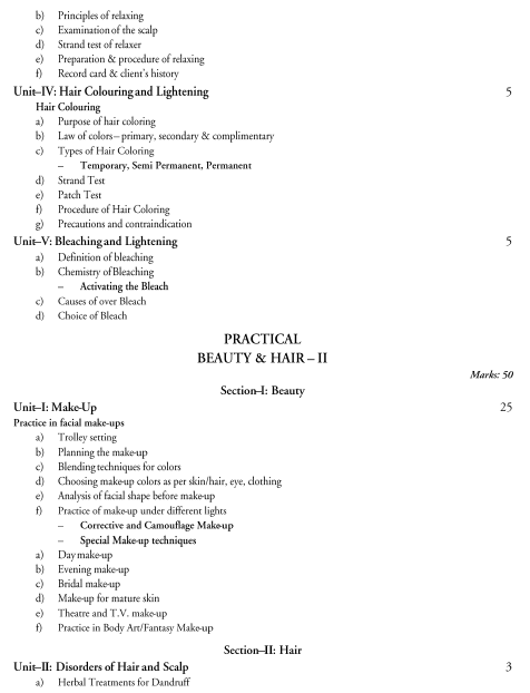  Health and Beauty Studies Syllabus 
