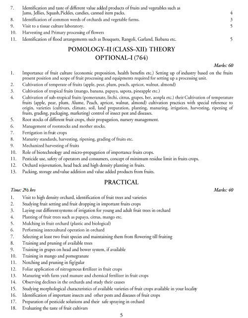  Horticulture Syllabus 