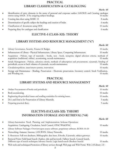  Library and Information Sciences Syllabus 