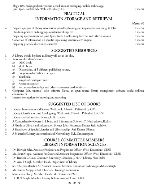  Library and Information Sciences Syllabus 